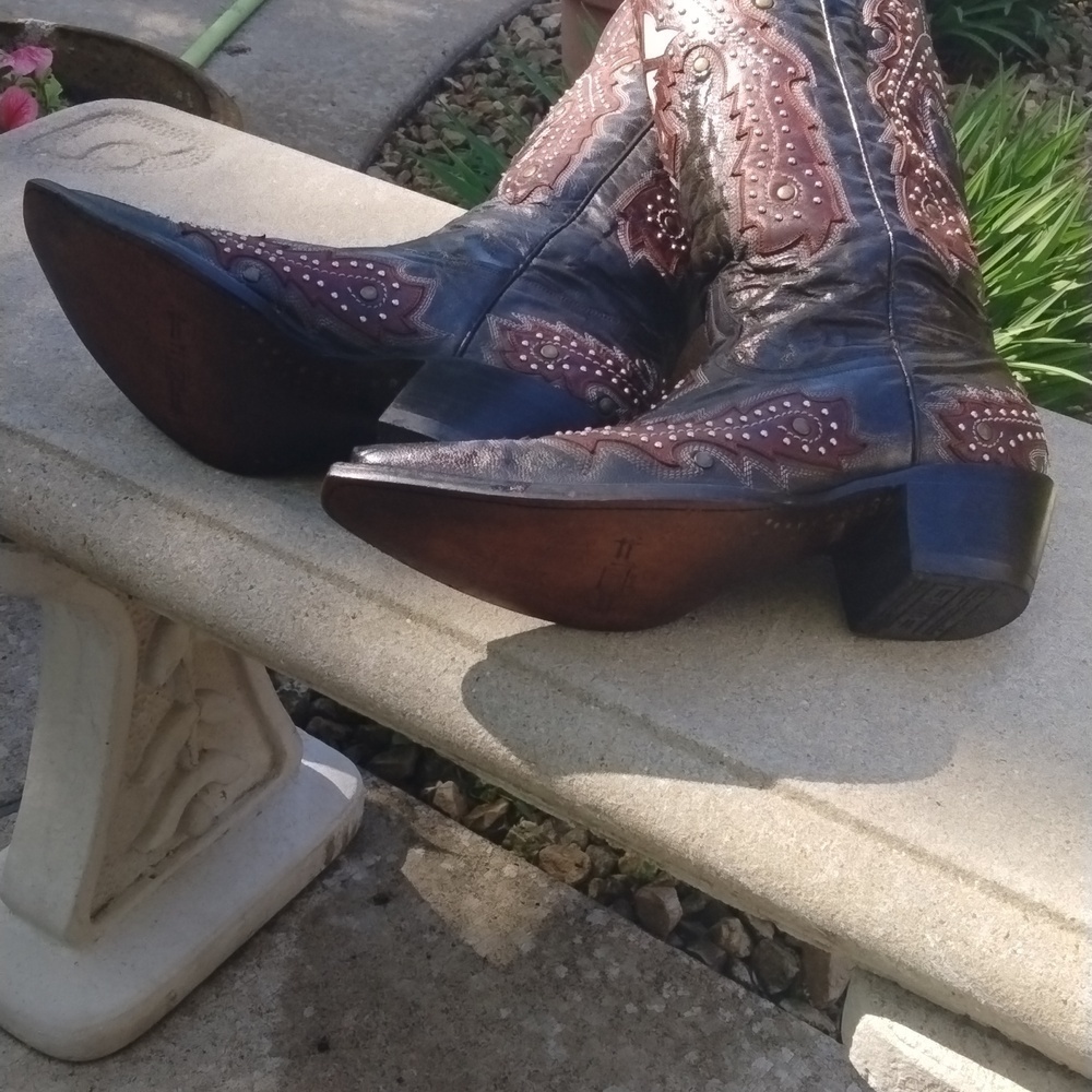 Corral boots black and red studded size 9 - Picture 10 of 13